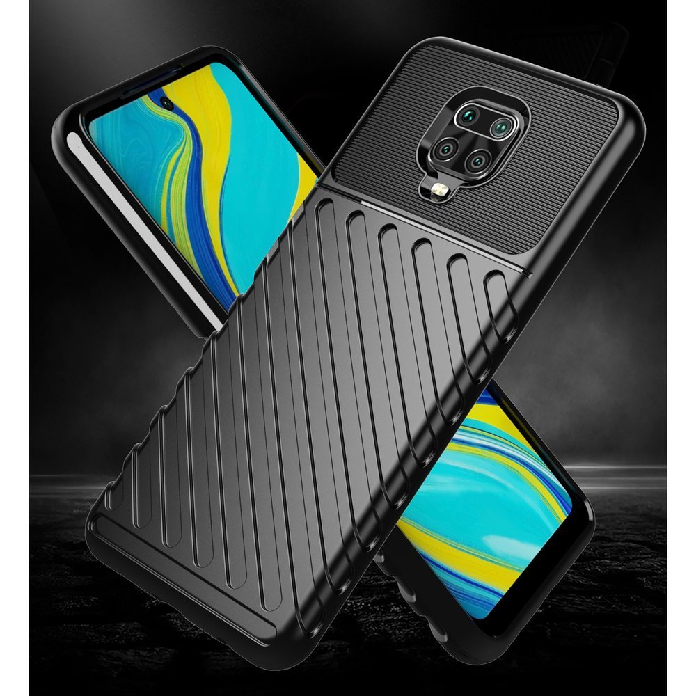 Capa Thunder Capa flexível resistente resistente em TPU para Xiaomi Redmi Note 9 Pro - Redmi Note 9S preto