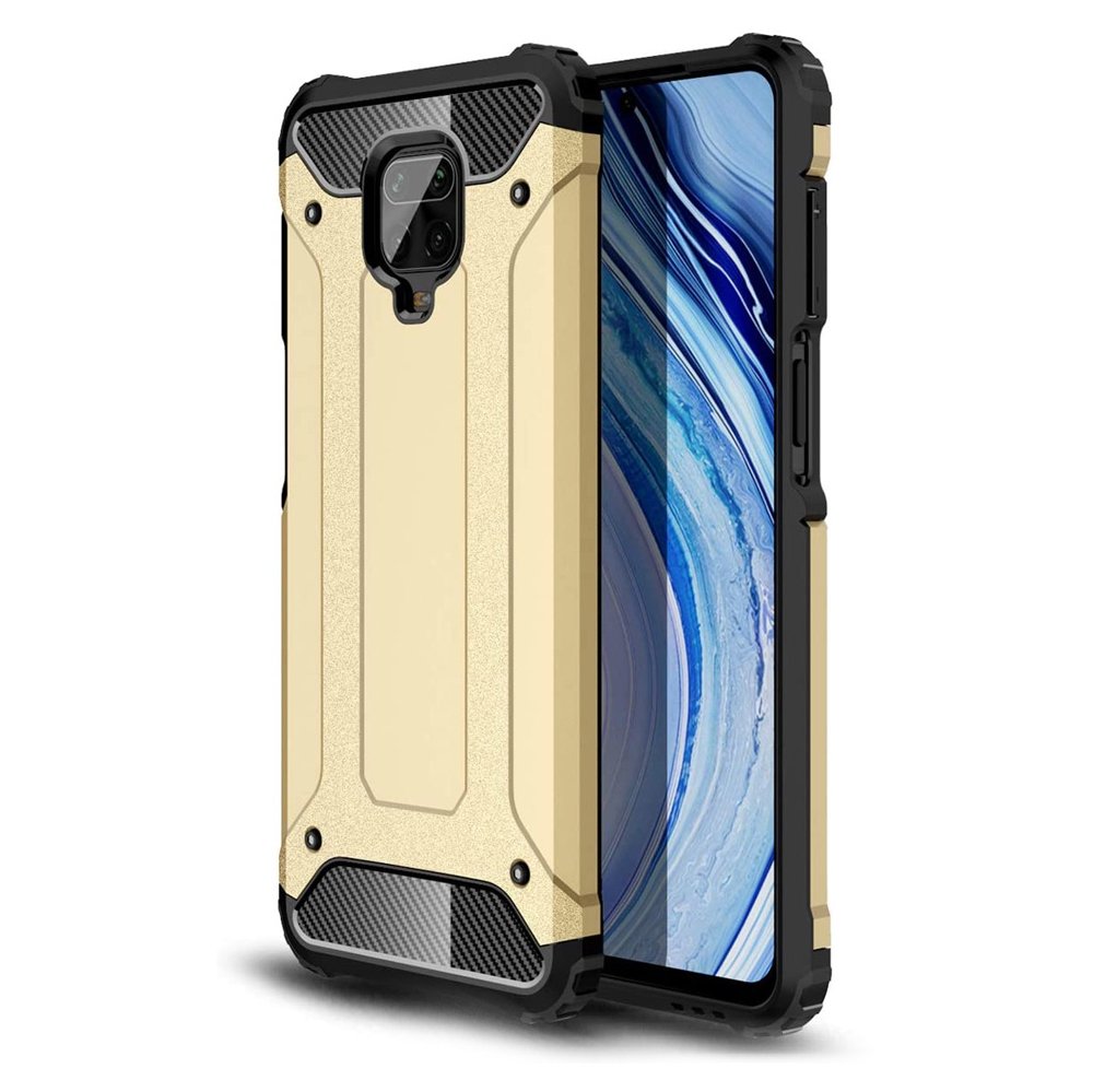 Capa de armadura híbrida resistente e resistente para Xiaomi Redmi 10X 4G - Xiaomi Redmi Note 9 dourado