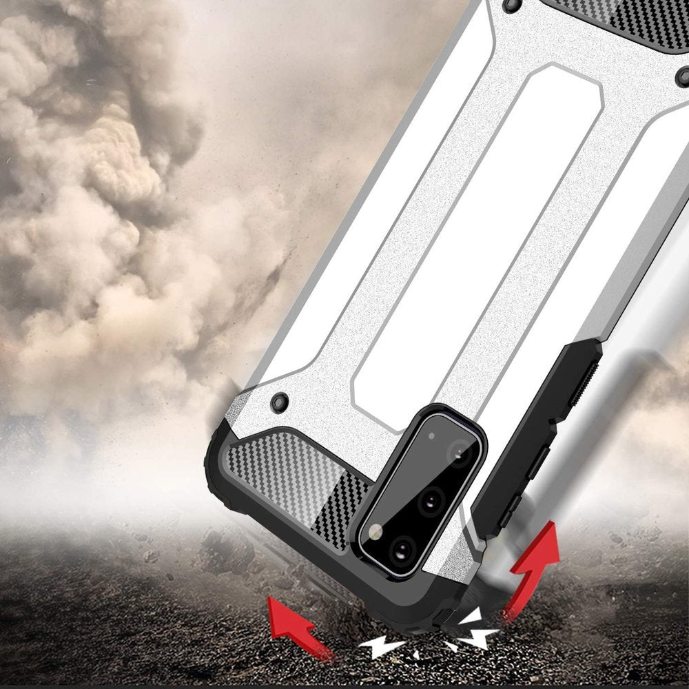Capa Hybrid Armor Capa resistente e resistente para Samsung Galaxy A41 prata