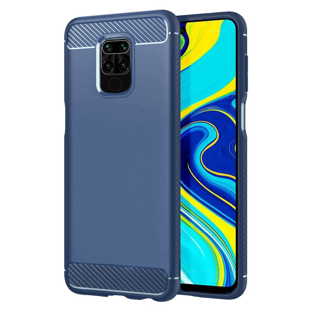 Capa carbono Capa flexível de TPU para Xiaomi Redmi 10X 4G - Xiaomi Redmi Note 9 azul