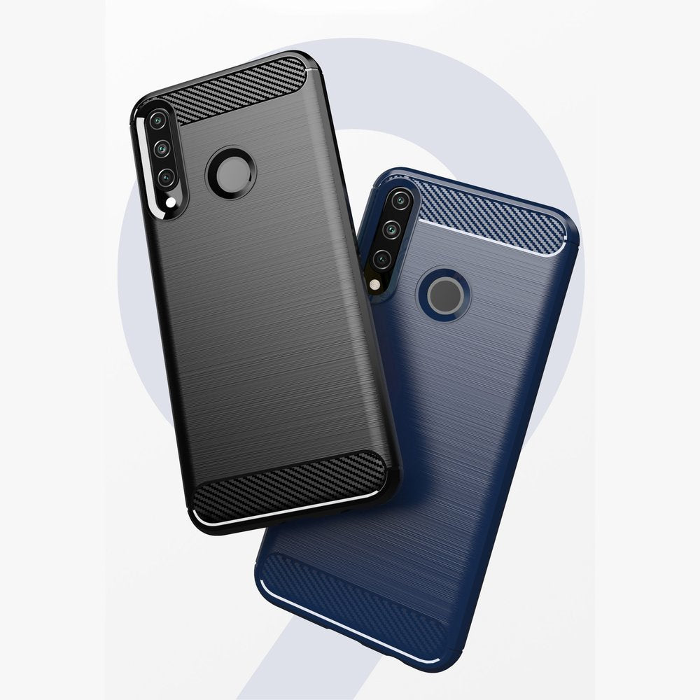 Capa carbono Capa flexível de TPU para Huawei Y6p azul
