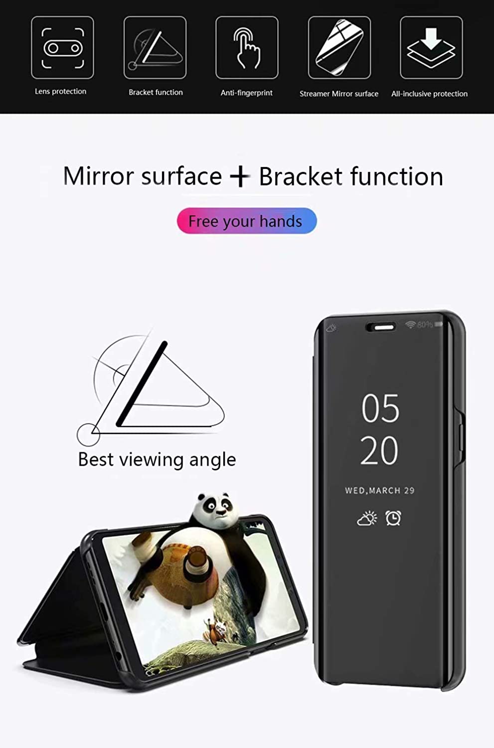 Capa para Huawei P40 Lite 5G Clear View Preto