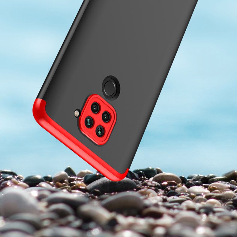 Capa de proteção GKK 360 frontal e traseira Capa de corpo inteiro Xiaomi Redmi 10X 4G - Xiaomi Redmi Note 9 preto