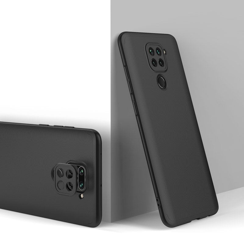 Capa de proteção GKK 360 frontal e traseira Capa de corpo inteiro Xiaomi Redmi 10X 4G - Xiaomi Redmi Note 9 preto