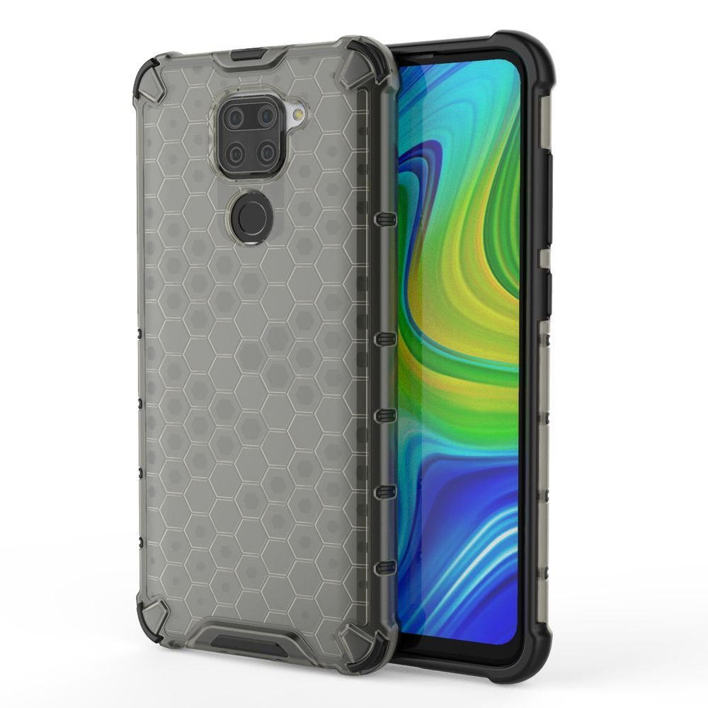 Capa de armadura em caixa de favo de mel com pára-choque de TPU para Xiaomi Redmi 10X 4G - Xiaomi Redmi Note 9 preto