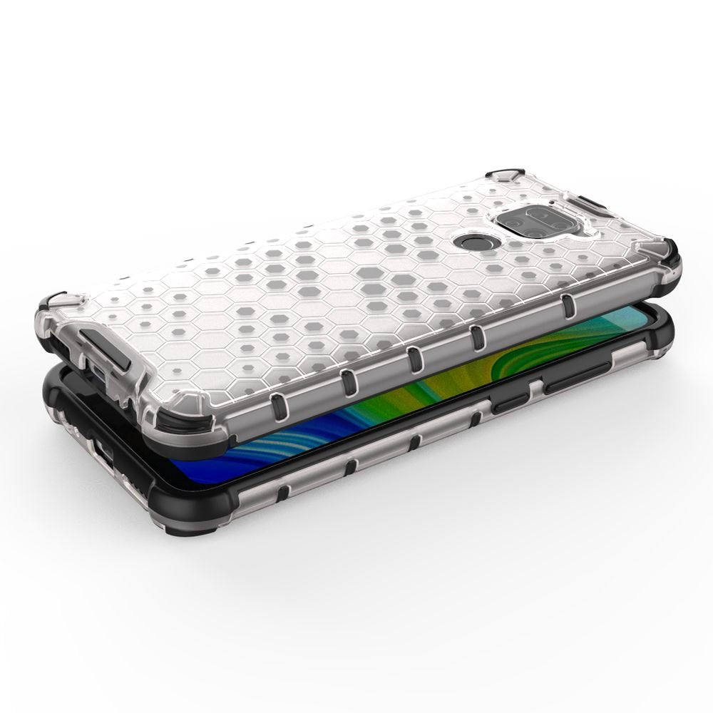 Capa de armadura em caixa de favo de mel com pára-choque de TPU para Xiaomi Redmi 10X 4G - Xiaomi Redmi Note 9 preto