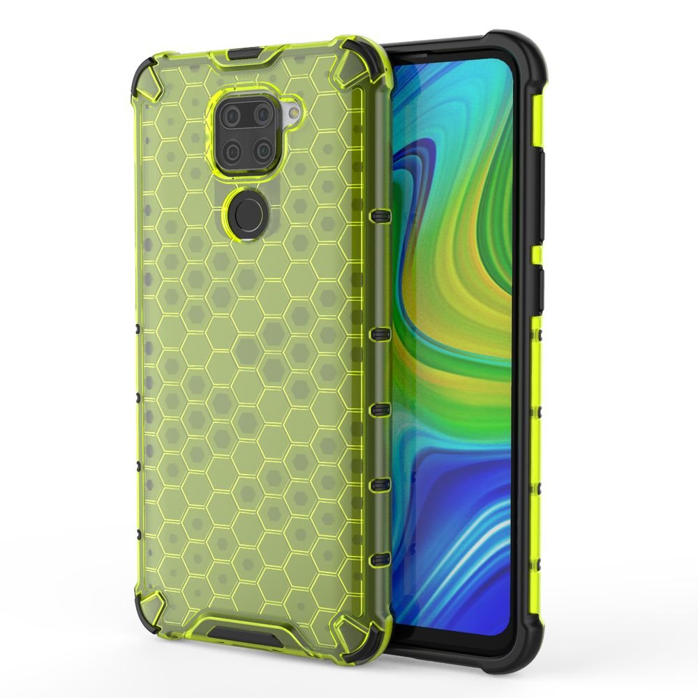 Capa de armadura em caixa de favo de mel com amortecedor de TPU para Xiaomi Redmi 10X 4G - Xiaomi Redmi Note 9 verde