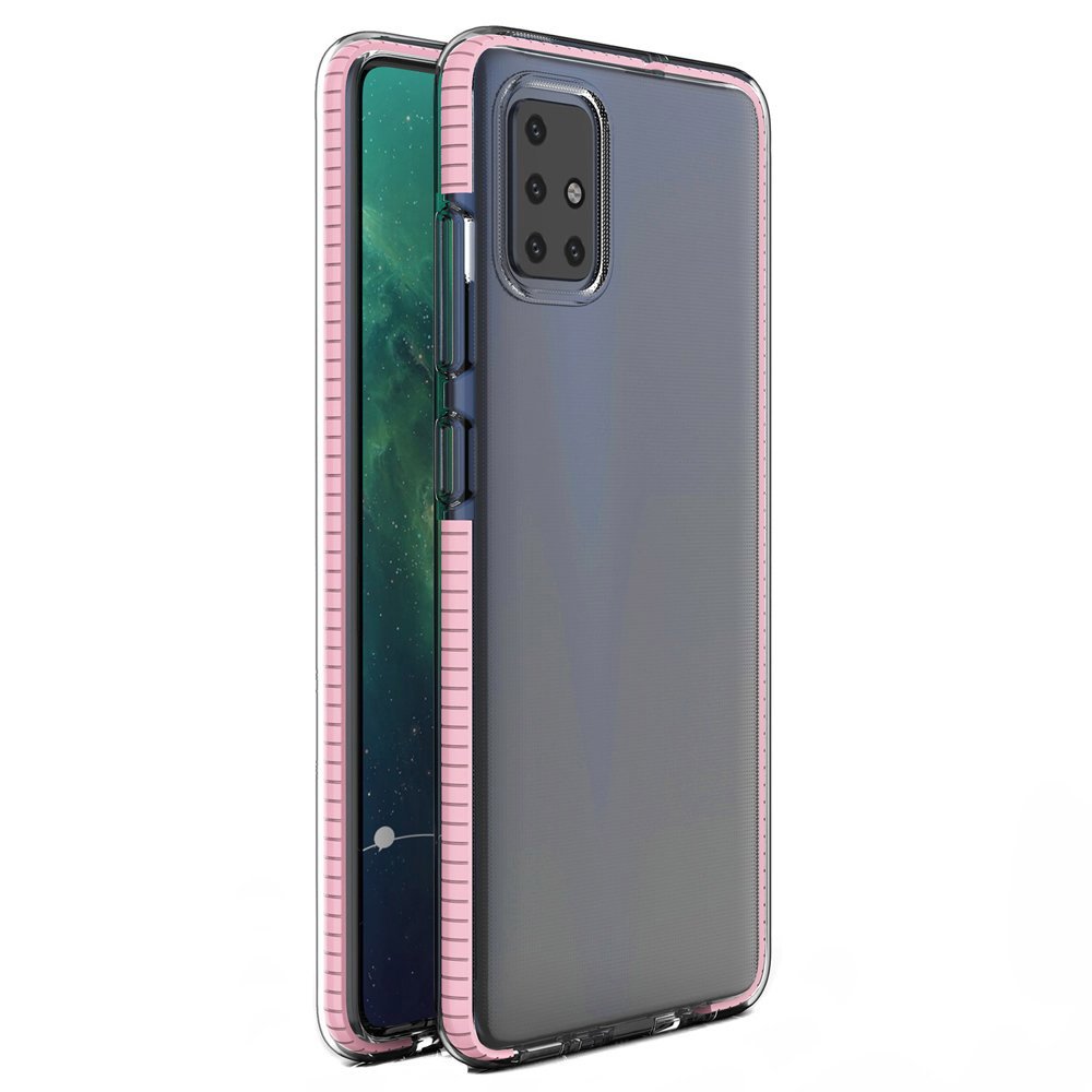 Capa protetora de gel de TPU transparente com moldura colorida para Xiaomi Redmi Note 9 Pro - Redmi Note 9S rosa claro