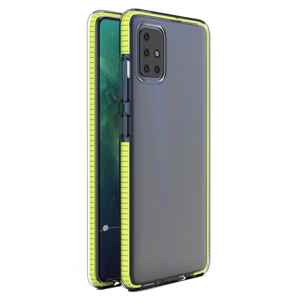 Capa protetora de gel de TPU transparente com moldura colorida para Xiaomi Redmi Note 9 Pro - Redmi Note 9S amarelo