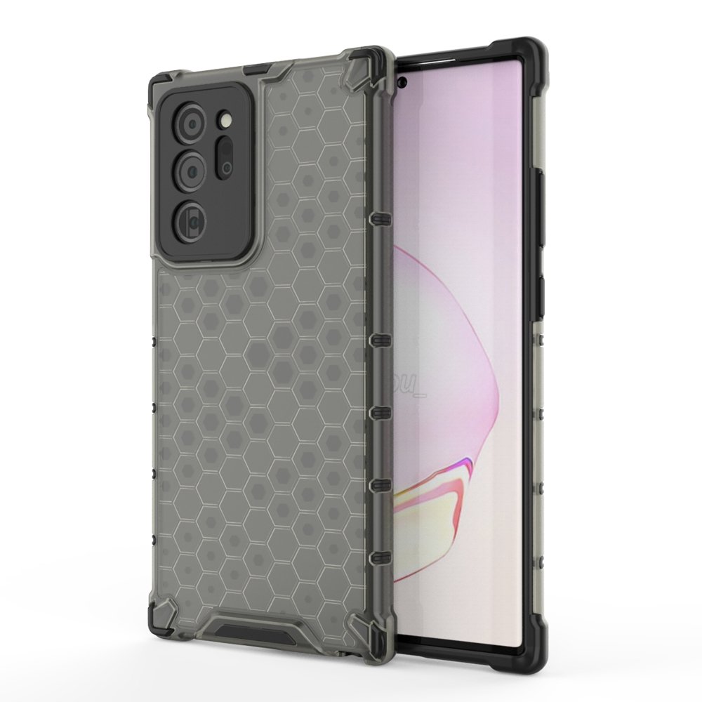 Capa de armadura de favo de mel com pára-choque de TPU para Samsung Galaxy Note 20 preto