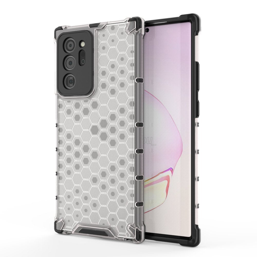 Capa de armadura de favo de mel com proteção de TPU para Samsung Galaxy Note 20 transparente
