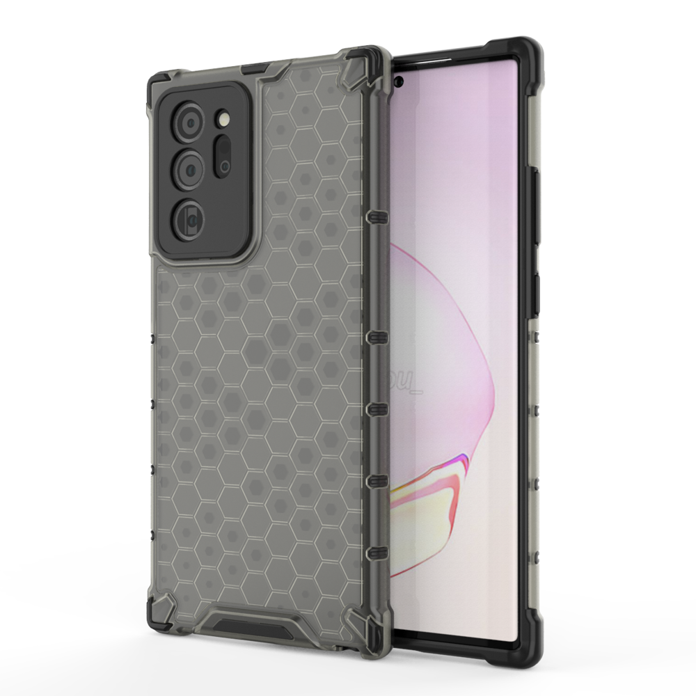 Capa de armadura de favo de mel com proteção de TPU para Samsung Galaxy Note 20 Ultra preto