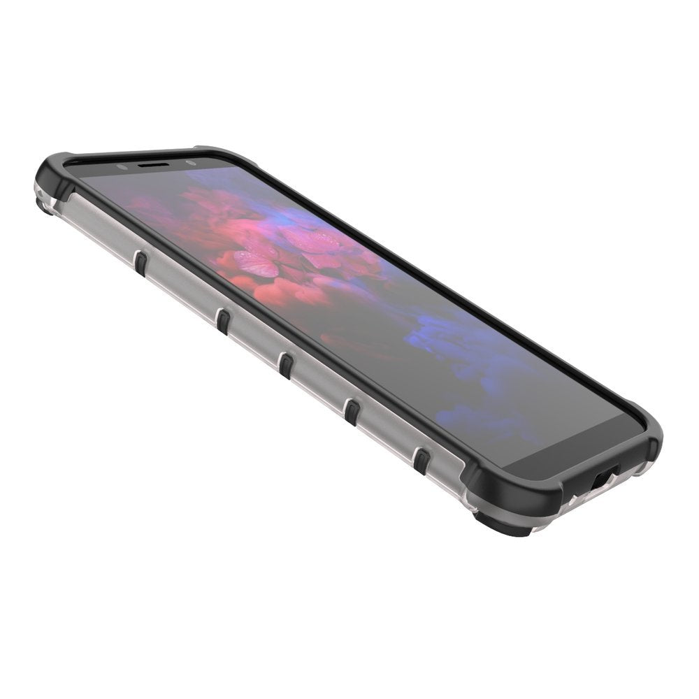 Capa de armadura de favo de mel com pára-choque de TPU para Huawei Y5p transparente