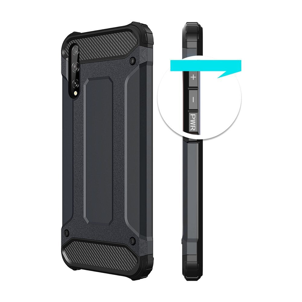 Capa Hybrid Armor Capa resistente e resistente para Huawei P Smart S - Y8p preta