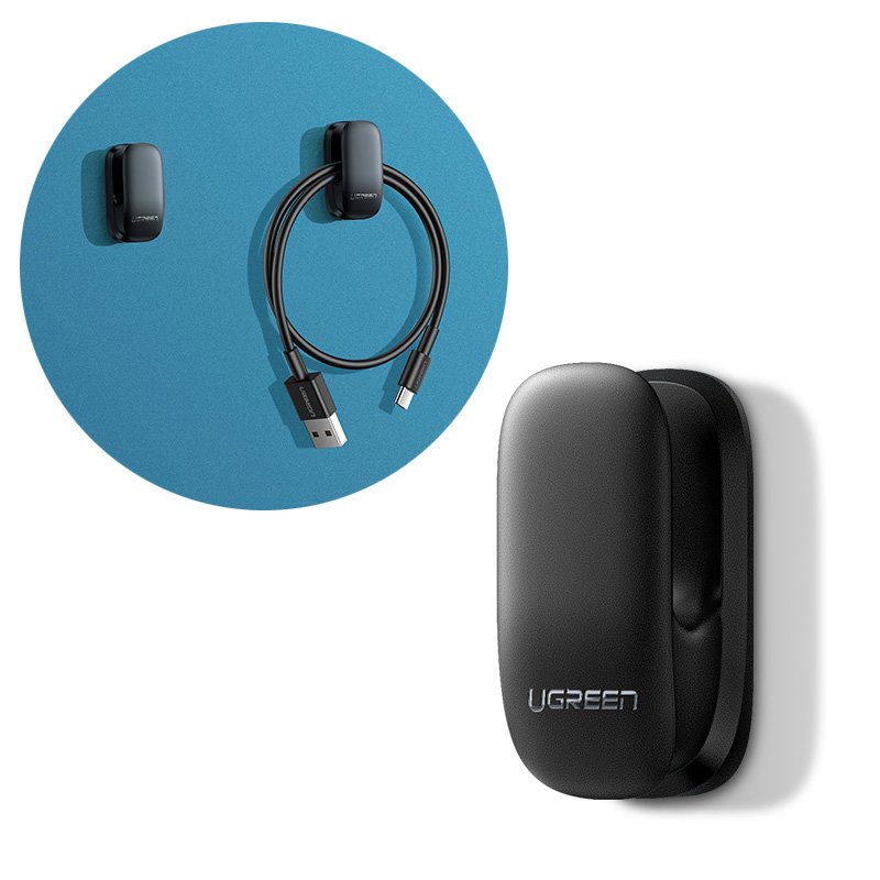 Veículo automotivo autocolante Ugreen 4x e suporte de gancho para veículo doméstico preto (LP252 80199)