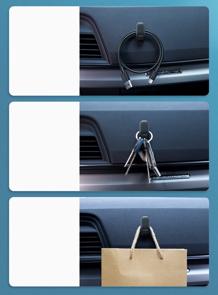 Veículo automotivo autocolante Ugreen 4x e suporte de gancho para veículo doméstico preto (LP252 80199)