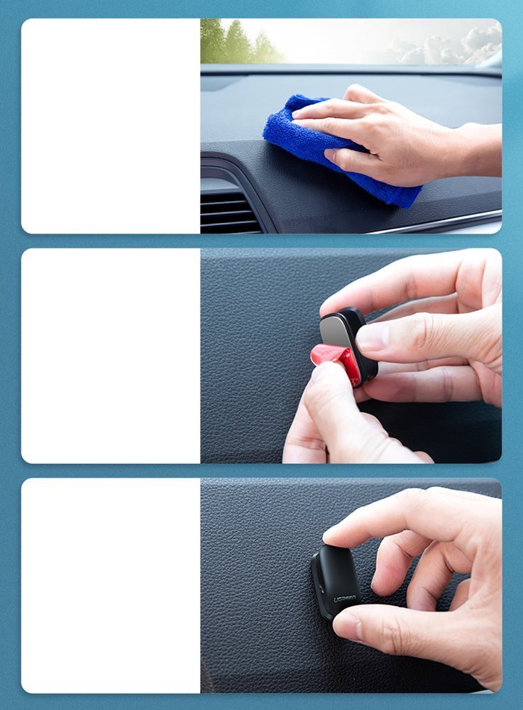 Veículo automotivo autocolante Ugreen 4x e suporte de gancho para veículo doméstico preto (LP252 80199)