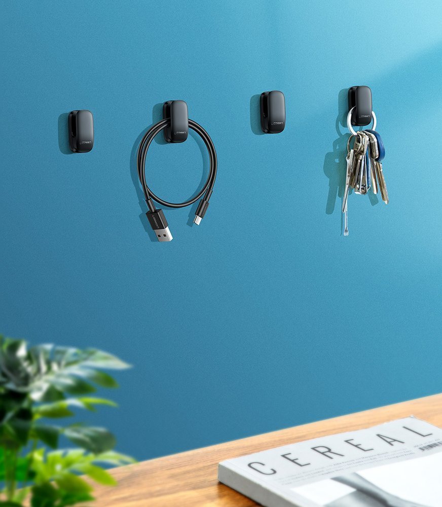 Veículo automotivo autocolante Ugreen 4x e suporte de gancho para veículo doméstico preto (LP252 80199)