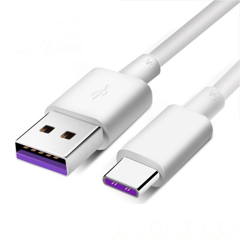 USB - cabo de dados de carregamento USB Tipo-C 5 A Huawei Super Charge 1 m branco