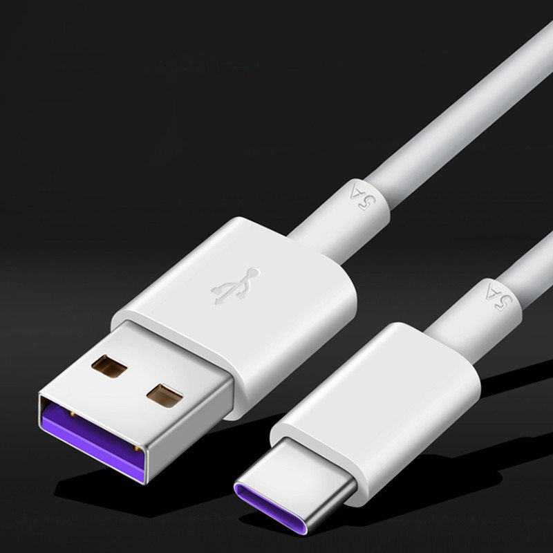 USB - cabo de dados de carregamento USB Tipo-C 5 A Huawei Super Charge 1 m branco