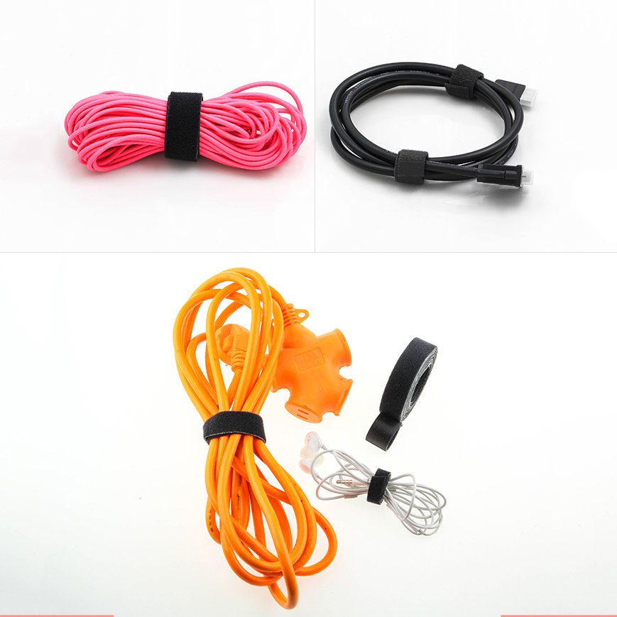 Organizador de cabo com alças Wozinsky 2 m Hook and Loop preto (WVO2MBK)