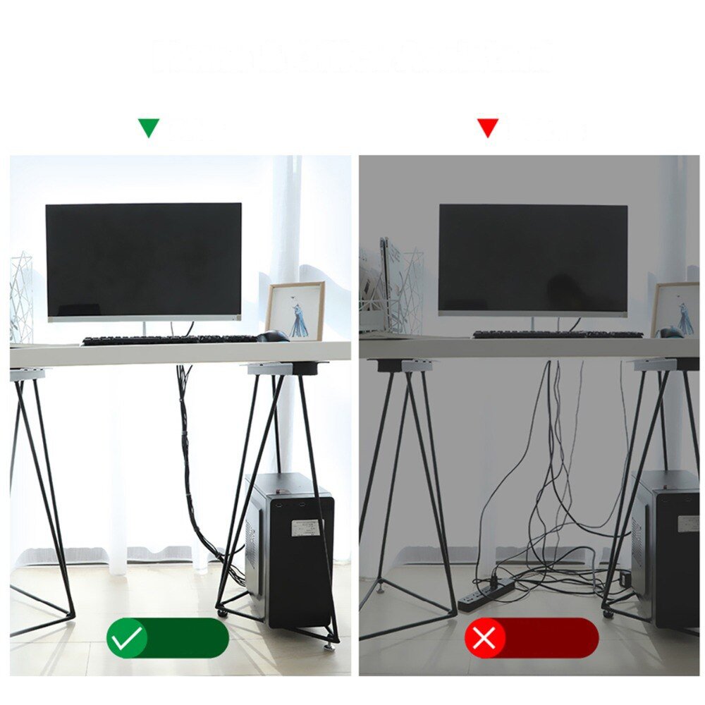 Organizador de cabo com alças Wozinsky 2 m Hook and Loop preto (WVO2MBK)