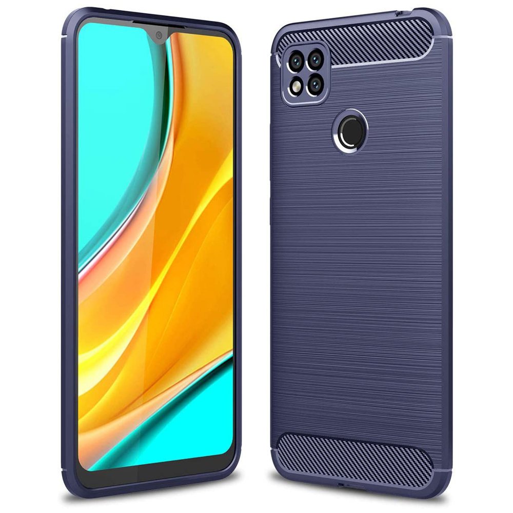 Capa carbono Capa flexível TPU para Xiaomi Redmi 9C azul