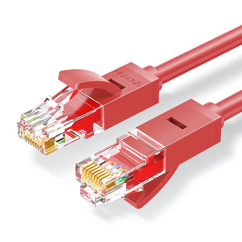 Cabo patchcord Ethernet Ugreen RJ45 Cat 6 UTP 1000 Mbps 2 m vermelho (NW102 80830)
