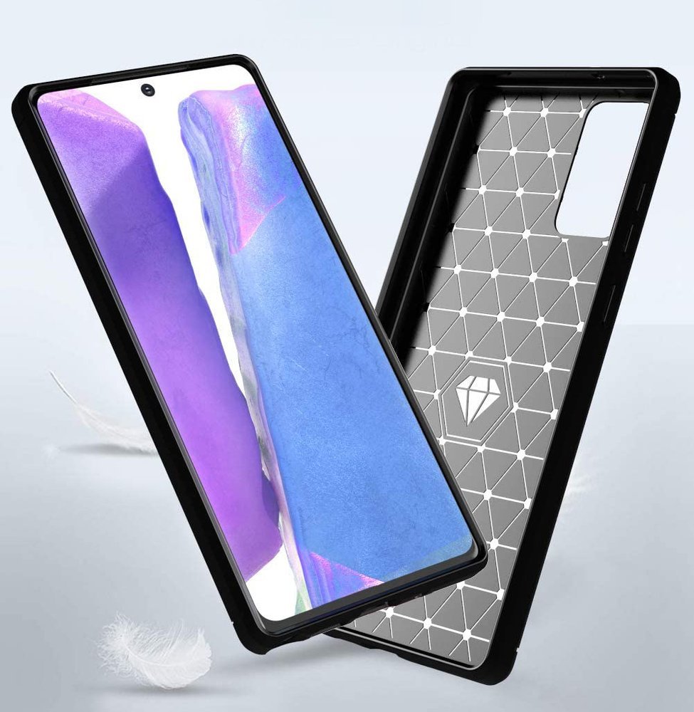 Capa carbono Capa flexível de TPU para Samsung Galaxy Note 20 azul