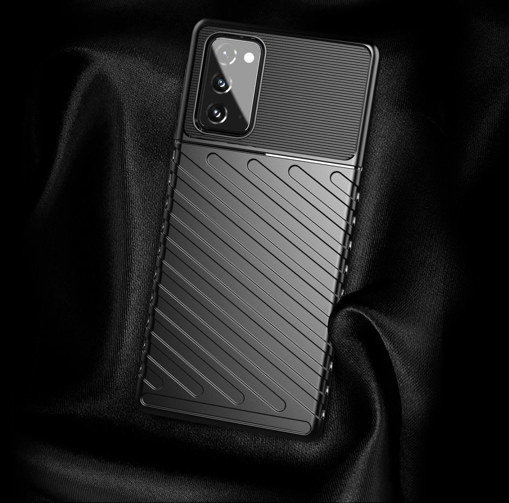 Capa Thunder Capa flexível resistente resistente e resistente de TPU para Samsung Galaxy Note 20 preta