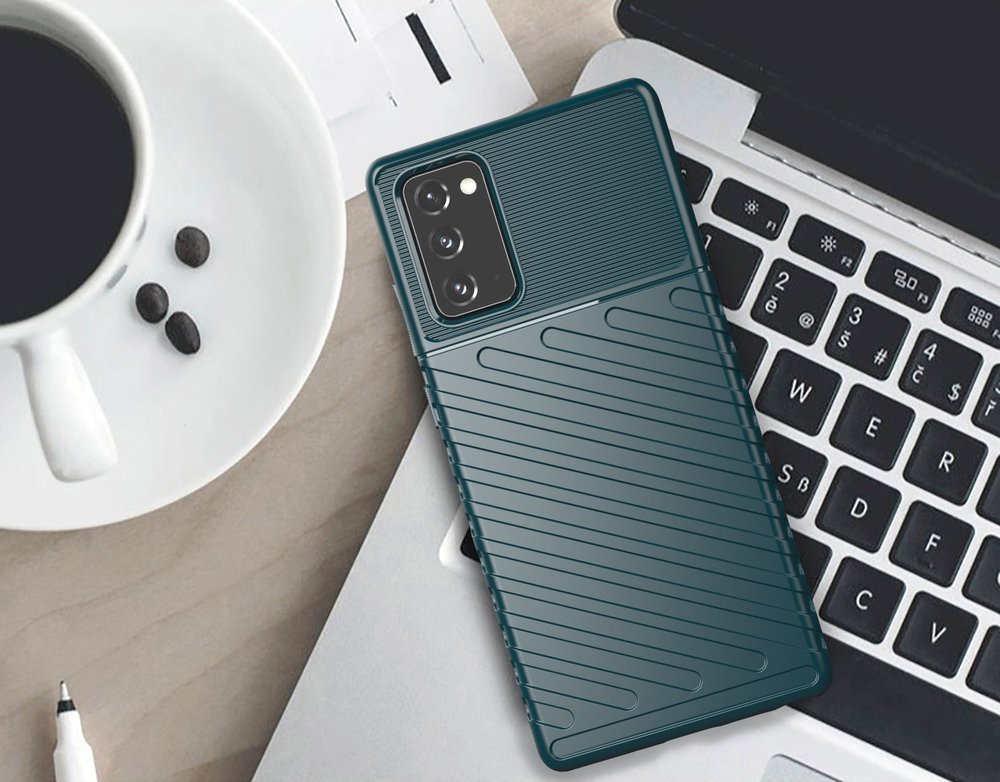 Capa Thunder Capa flexível resistente resistente e resistente de TPU para Samsung Galaxy Note 20 preta