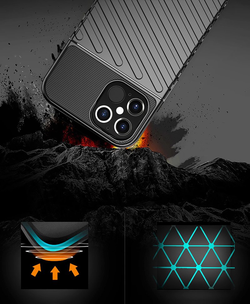 Capa Thunder capa flexível resistente resistente em TPU para iPhone 12 Pro Max azul