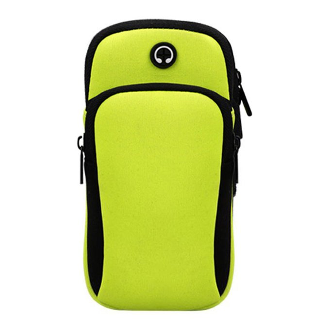Braçadeira de corrida esportiva capa de banda de telefone verde