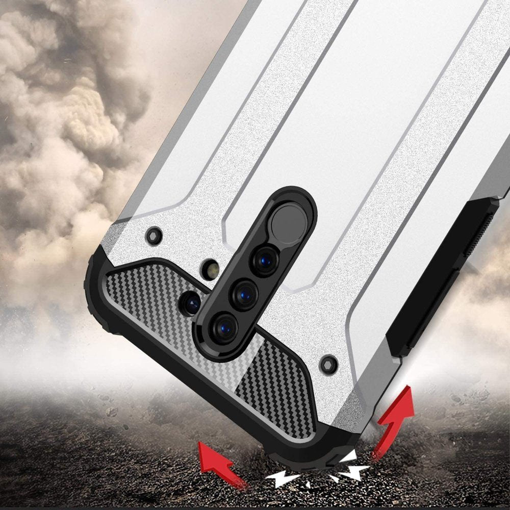 Capa de armadura híbrida resistente e resistente para Xiaomi Redmi 9 azul