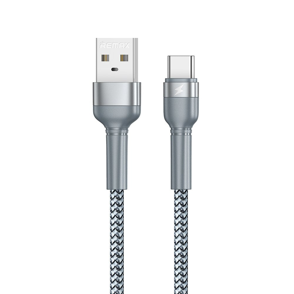 Remax USB - transferência de dados de carregamento de cabo USB Tipo-C 24 A 1 m prata (RC-124a prata)