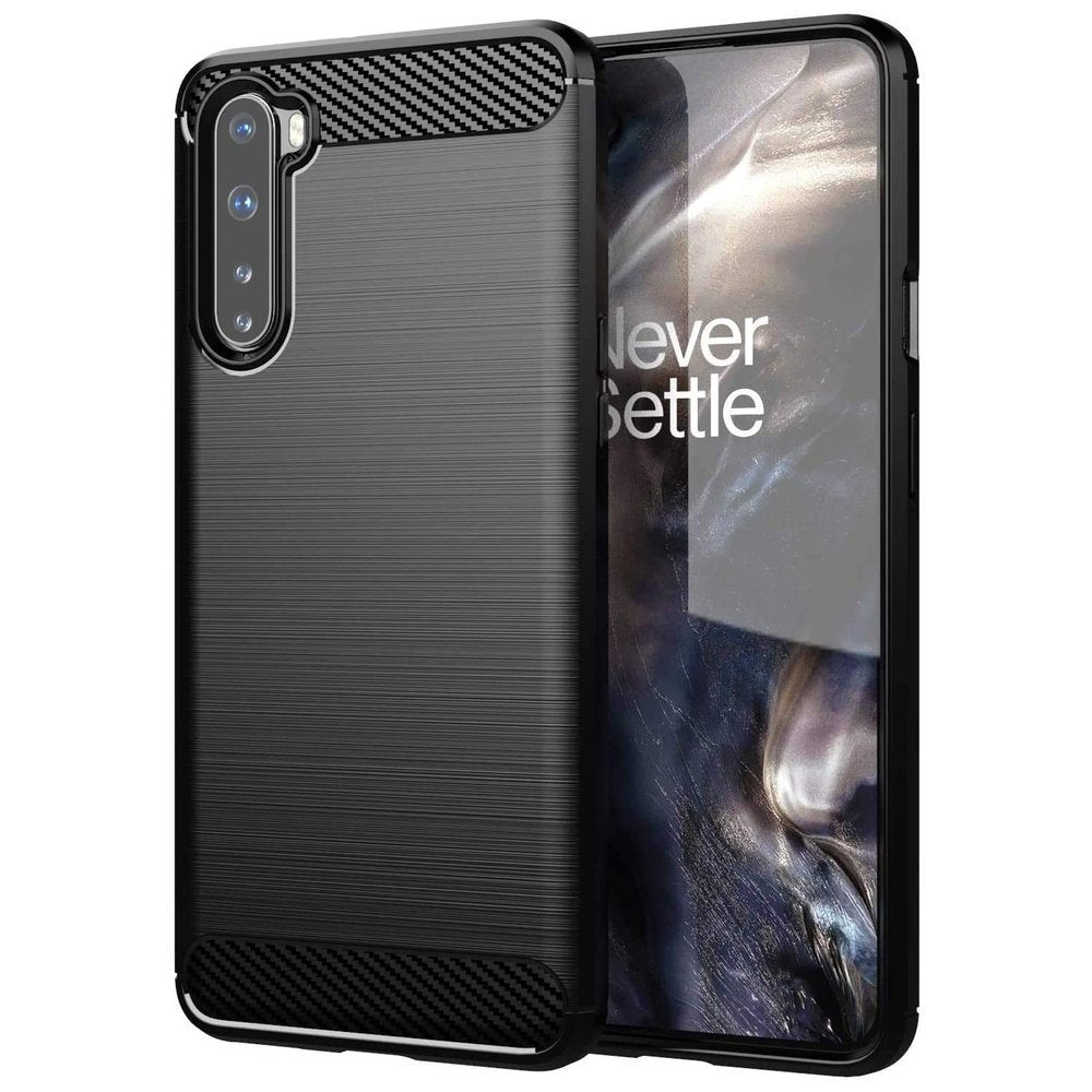Estojo de carbono Estojo flexível de TPU para OnePlus Nord preto