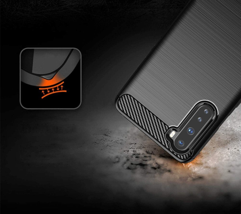 Estojo de carbono Estojo flexível de TPU para OnePlus Nord preto