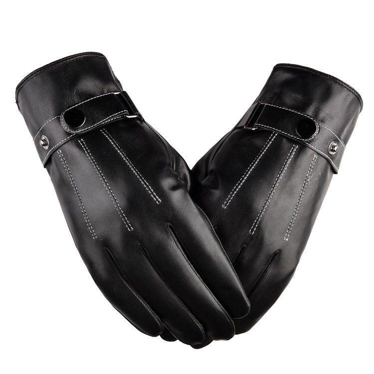 Luvas de inverno masculinas para smartphone preto com tela sensível ao toque