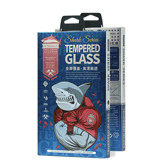 Proda Shark Full Glue Vidro Temperado Super Resistente Protetor de Tela Completo Coberto com Frame Case Amigável para iPhone 12 Pro - iPhone 12 preto