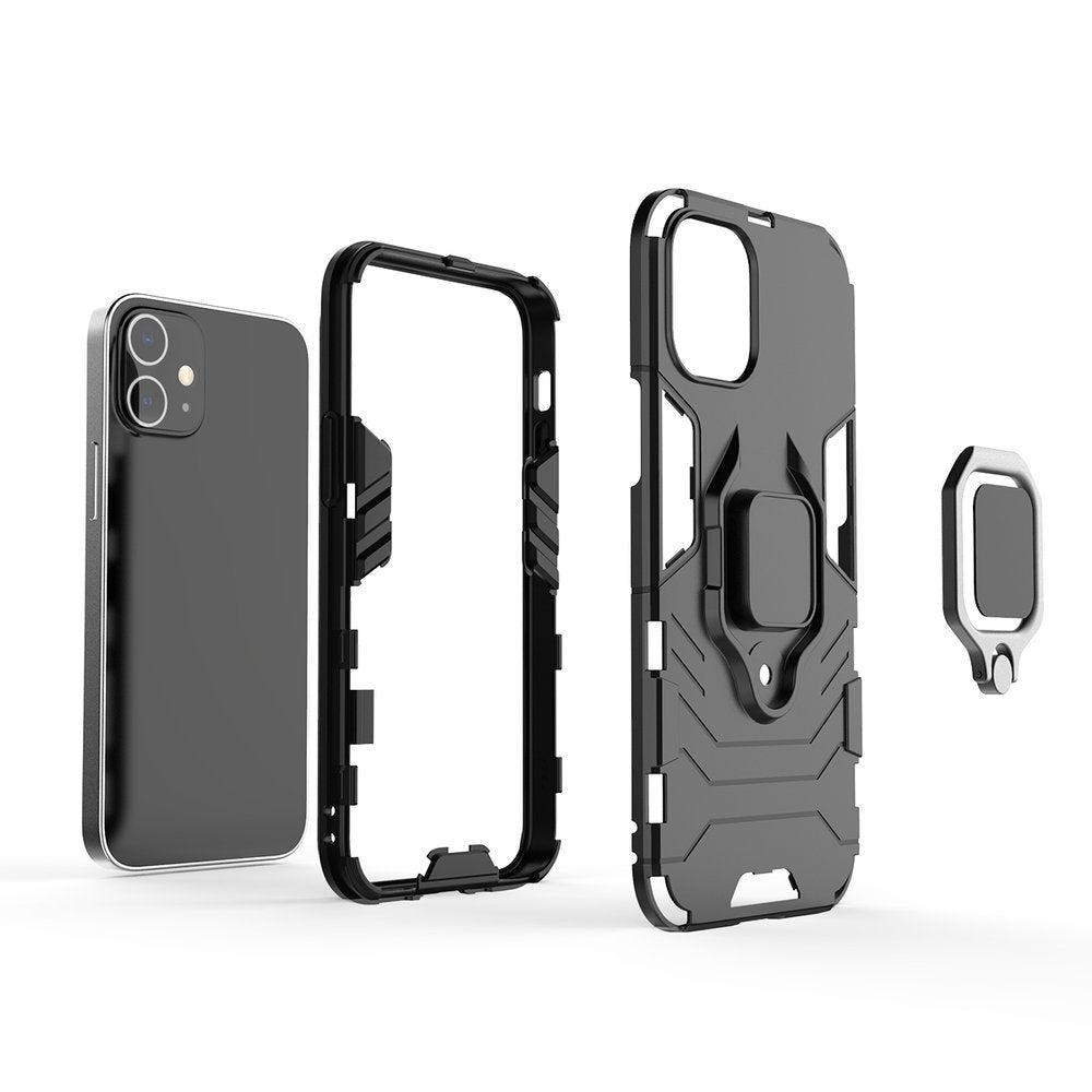 Ring Armor Case Kickstand Capa resistente e resistente para iPhone 12 mini blue