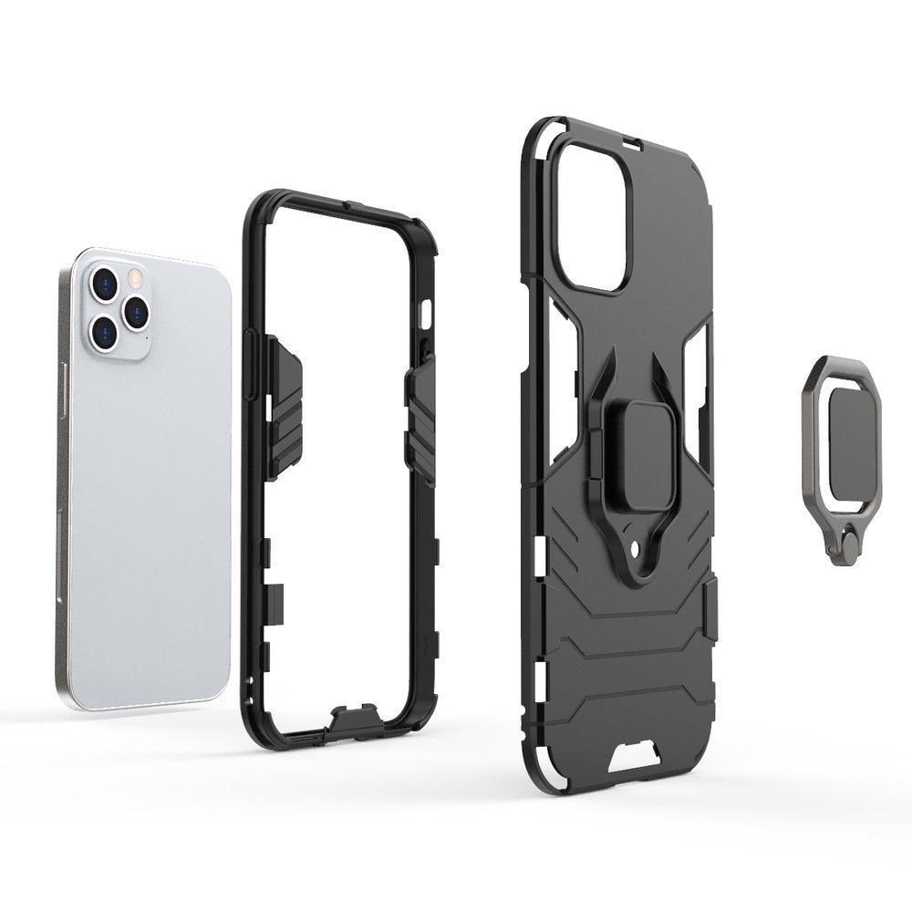 Ring Armor Case Kickstand Capa resistente e resistente para iPhone 12 Pro - iPhone 12 azul