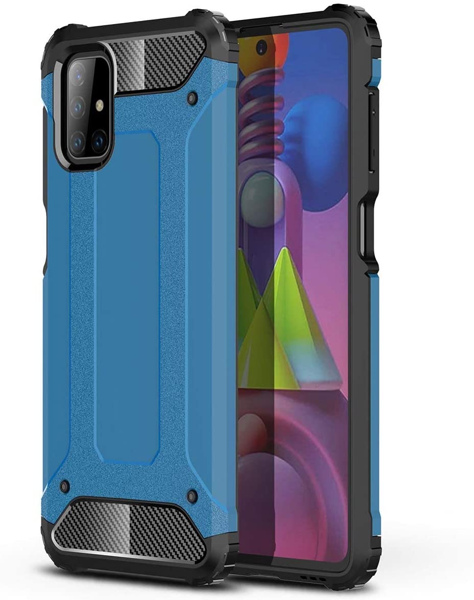 Capa Hybrid Armor Capa resistente e resistente para Samsung Galaxy M51 azul