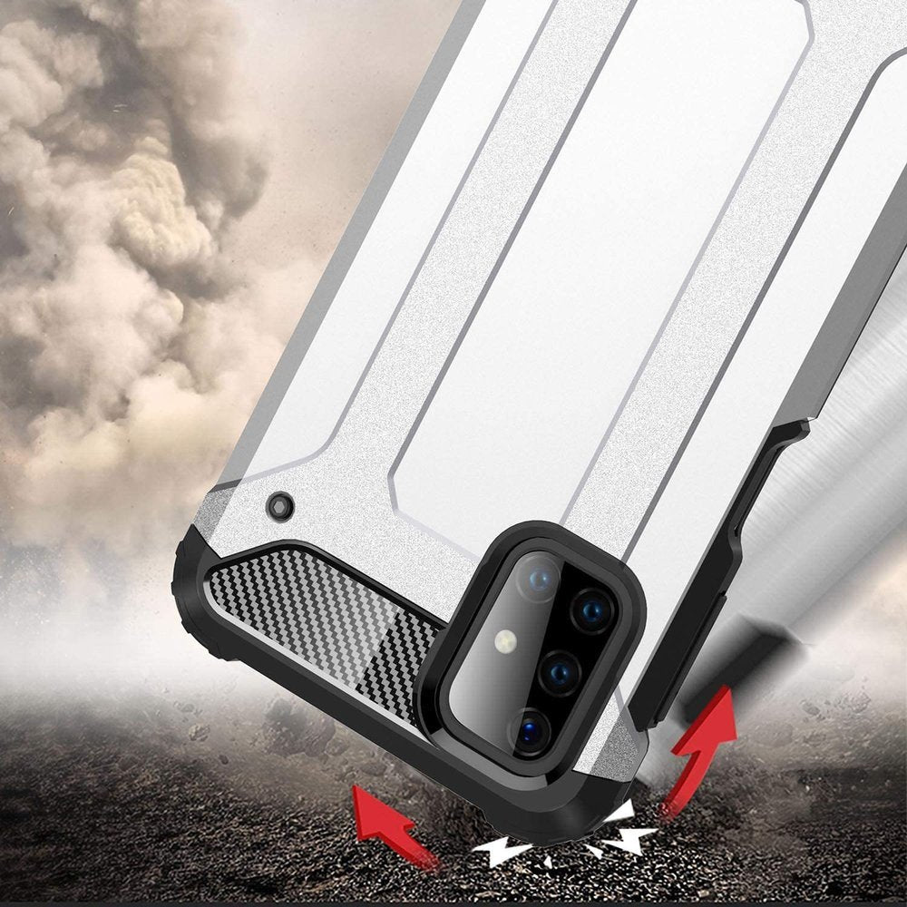 Capa Hybrid Armor Capa resistente e resistente para Samsung Galaxy M51 prata