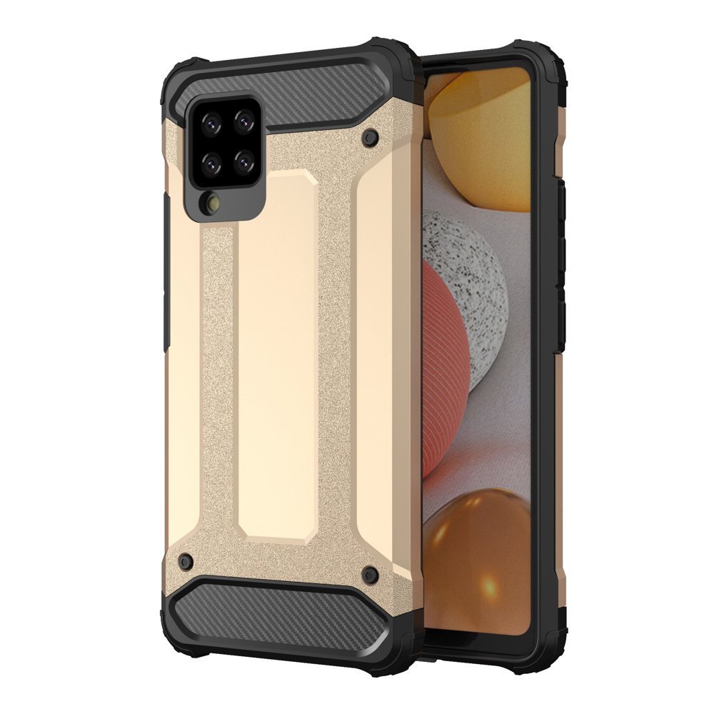 Capa Hybrid Armor Capa resistente e resistente para Samsung Galaxy A42 5G dourado