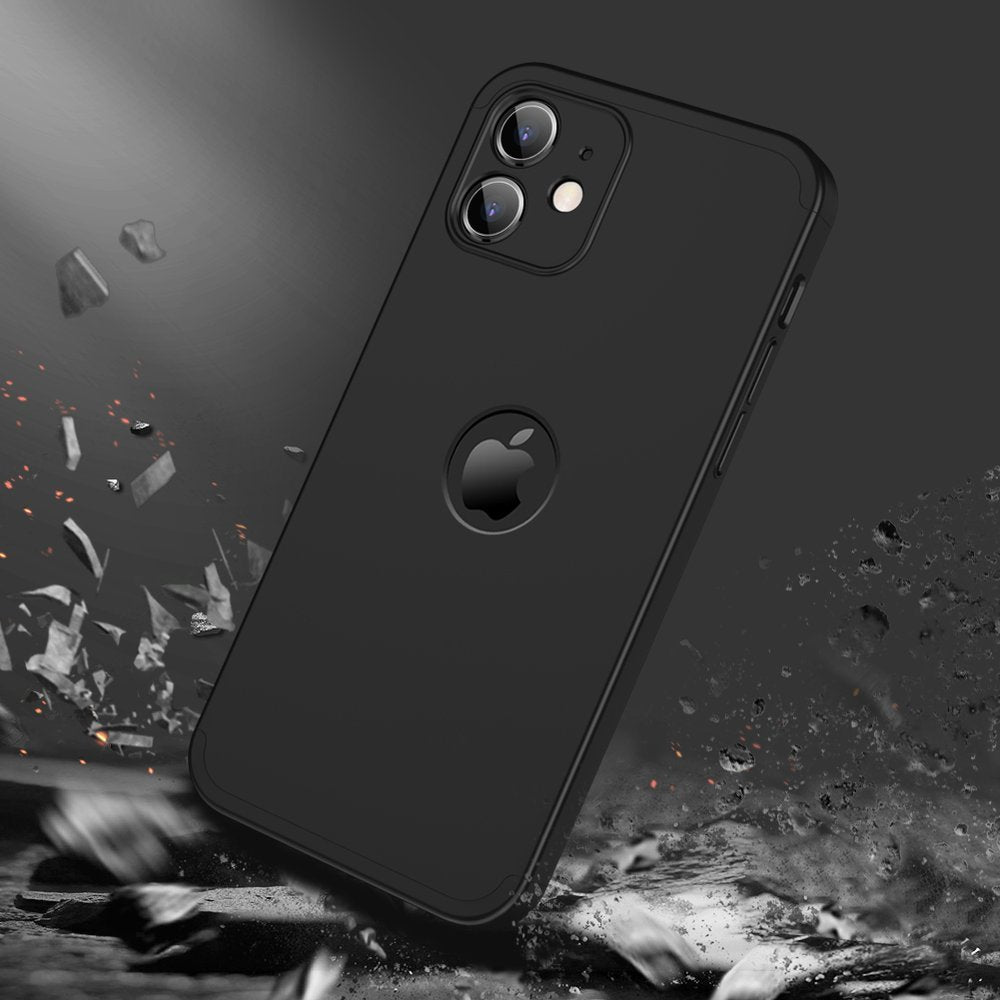 GKK 360 Capa de proteção frontal e traseira capa de corpo inteiro iPhone 12 mini preto