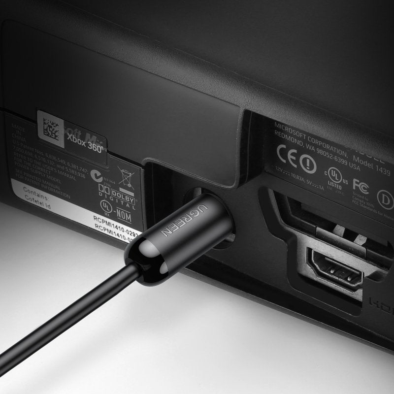 Cabo de fibra óptica de áudio digital Ugreen 1 m Toslink SPDIF cinza (70890)