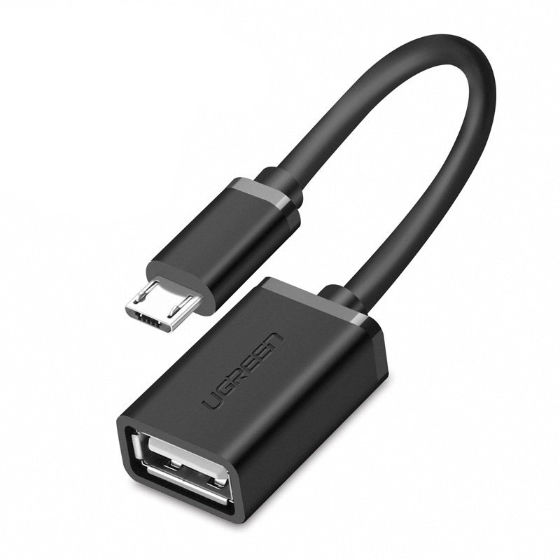 USB Ugreen (fêmea) - adaptador de cabo OTG micro USB (macho) 12 cm USB 2.0 480 Mbps preto (US133 10396)