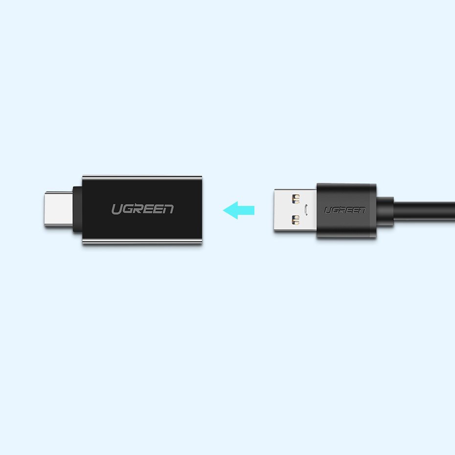 Ugreen USB 3.2 Gen 1 (feminino) - adaptador OTG USB Tipo-C (masculino) branco (30155)