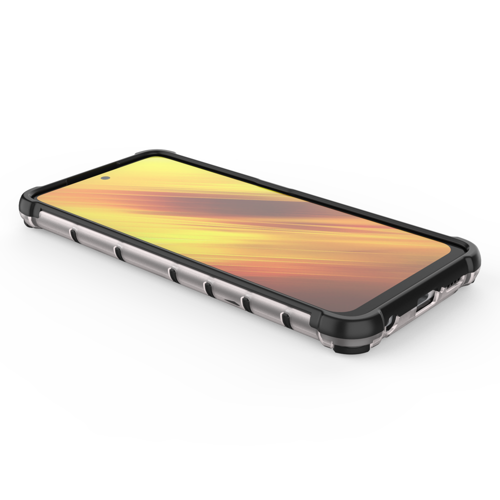 Capa de armadura de favo de mel com pára-choque de TPU para Xiaomi Poco X3 NFC - Poco X3 Pro transparente