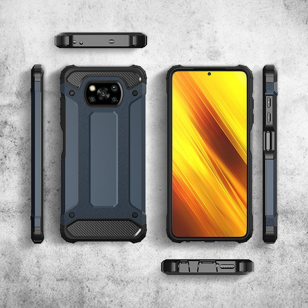 Capa Hybrid Armor Capa resistente e resistente para Xiaomi Poco X3 NFC - Poco X3 Pro preto